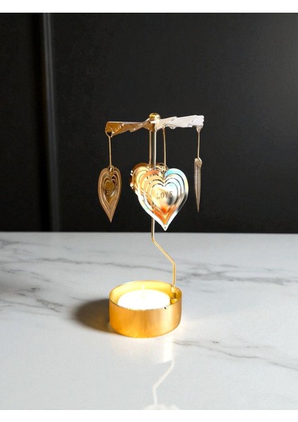 Isı ile Dönen Mumluk – Kalp ve Love Modeli, Romantik Dekor fiyatları