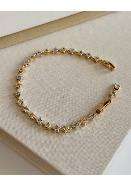 GOLD ZİRKON TAŞLI YILDIZ BİLEKLİK