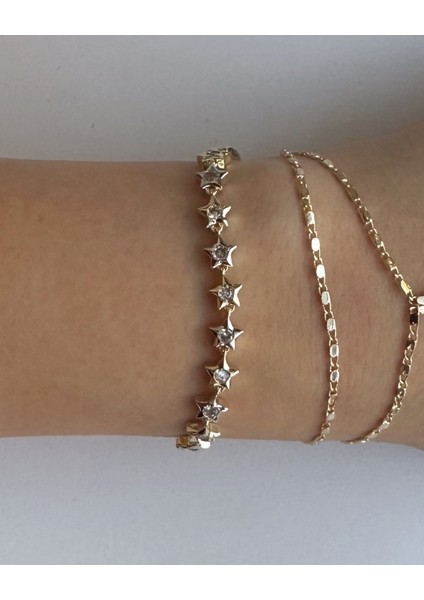 GOLD ZİRKON TAŞLI YILDIZ BİLEKLİK fiyatları