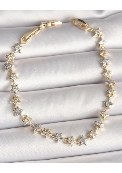 GOLD ZİRKON TAŞLI YILDIZ BİLEKLİK modelleri