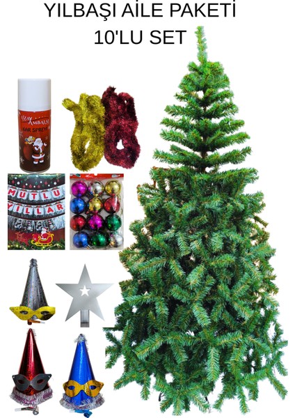 210 cm Yılbaşı Çam Ağacı 720 Dal Aile Seti