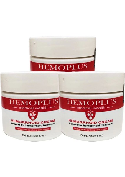 Hemoplus Büyük Boy Rahatlama Bakım Kremi 3 Adet 150 ml