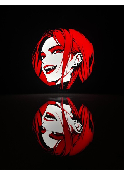 Kırmızı Saçlı Anime Kadın LED Masa Lambası – Kırmızı Işıklı Masa ve Gece Lambası fiyatları