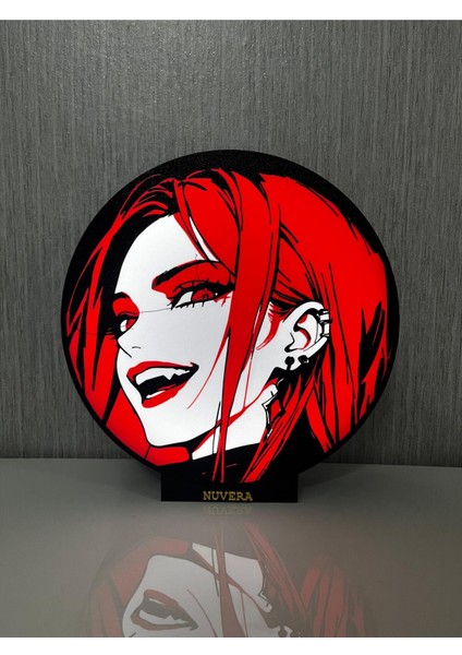 Kırmızı Saçlı Anime Kadın LED Masa Lambası – Kırmızı Işıklı Masa ve Gece Lambası modelleri