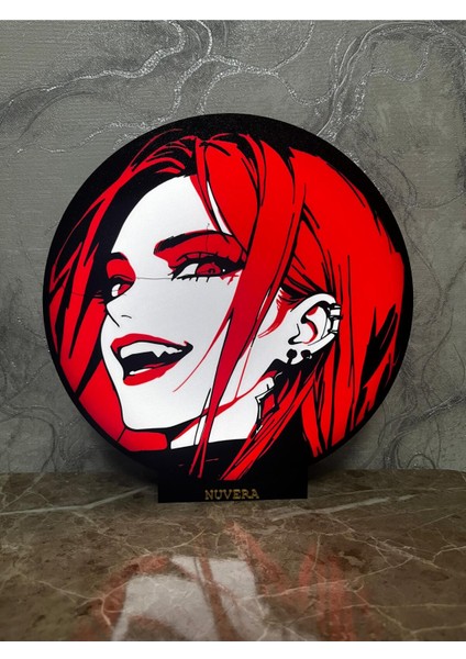 Kırmızı Saçlı Anime Kadın LED Masa Lambası – Kırmızı Işıklı Masa ve Gece Lambası fırsatları