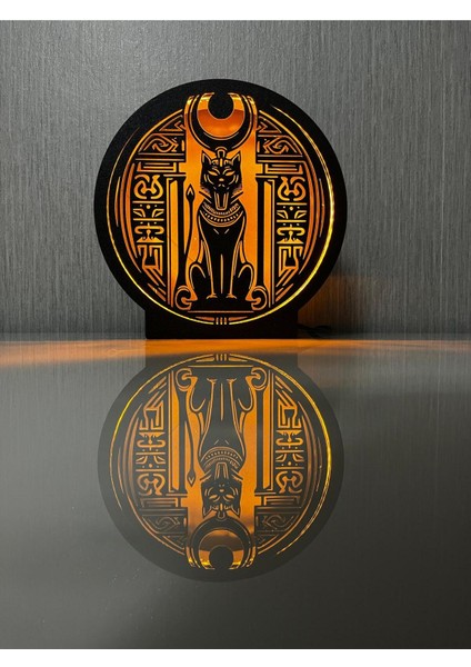 Mısır Bastet Kedi Tanrıçası LED Lamba – Mistik Gece Lambası