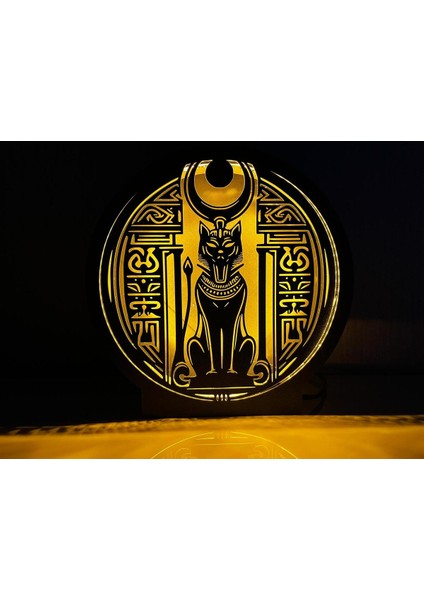 Mısır Bastet Kedi Tanrıçası LED Lamba – Mistik Gece Lambası fiyatları