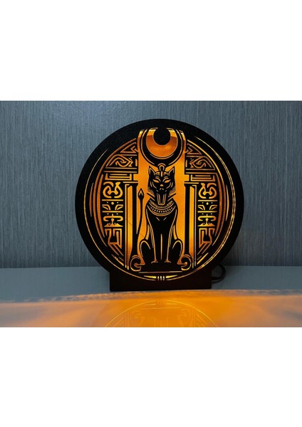 Mısır Bastet Kedi Tanrıçası LED Lamba – Mistik Gece Lambası indirimleri