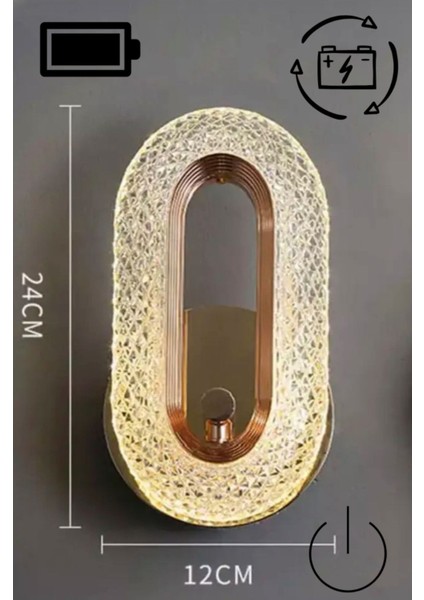 Gold Oval Pilli Gün Işığı Aplik