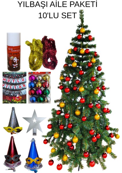 210 cm Yılbaşı Çam Ağacı 360 Dal Aile Seti