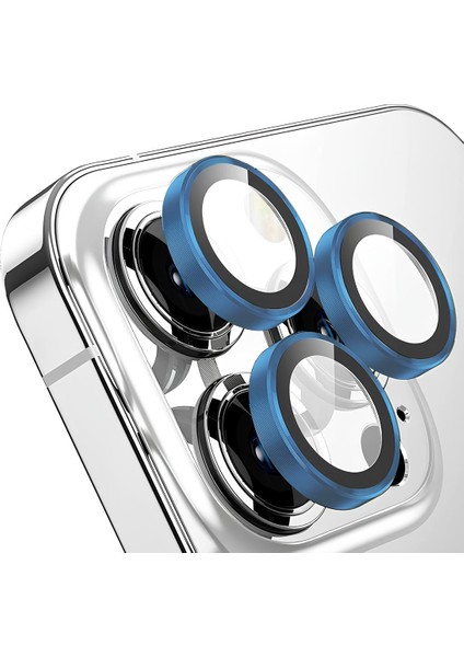 Apple iPhone 13 Pro Gerçek Cam Safir Lens Koruma Mavi