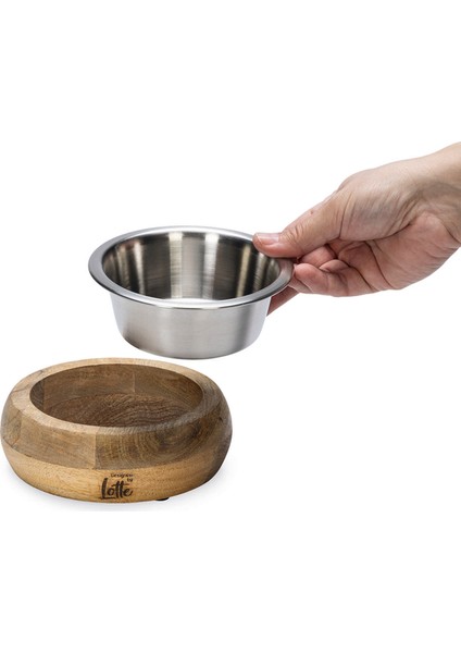 Nrtmsa Beeztees Dbl Köpek Mama Su Kabı, Dışı Masif Ahşap, Paslanmaz Çelik, 13,5cm, 350ML modelleri