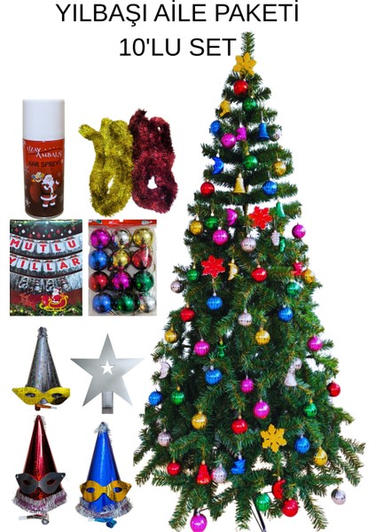 210 cm Yılbaşı Çam Ağacı 480 Dal Aile Seti