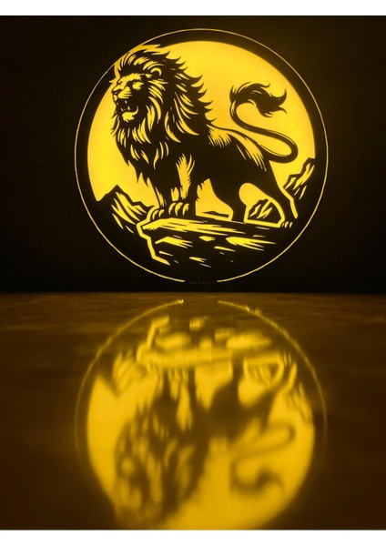 Aslan Silueti LED Lamba: Afrika Safari Gece Lambası