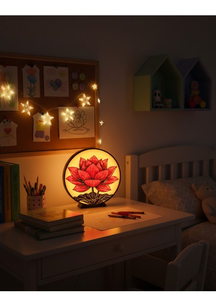 Dekoratif Lotus Çiçeği Tasarımlı LED Gece Lambası