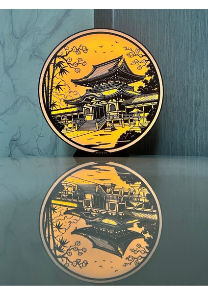 Japon Tapınağı Silüet LED Gece Lambası fiyatları