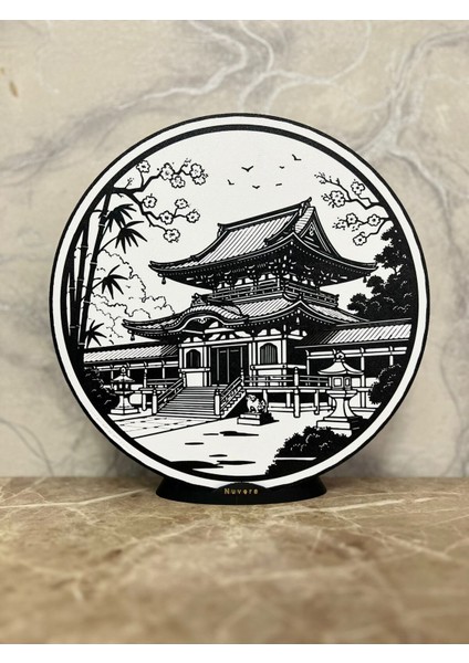 Japon Tapınağı Silüet LED Gece Lambası modelleri