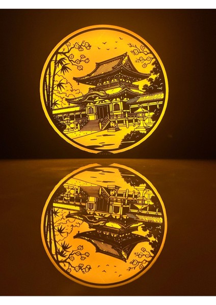Japon Tapınağı Silüet LED Gece Lambası fırsatları