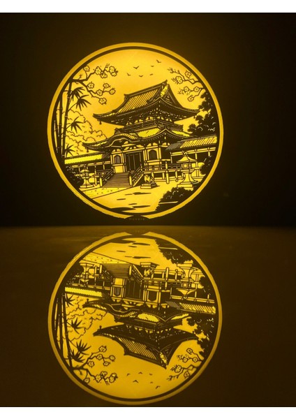 Japon Tapınağı Silüet LED Gece Lambası