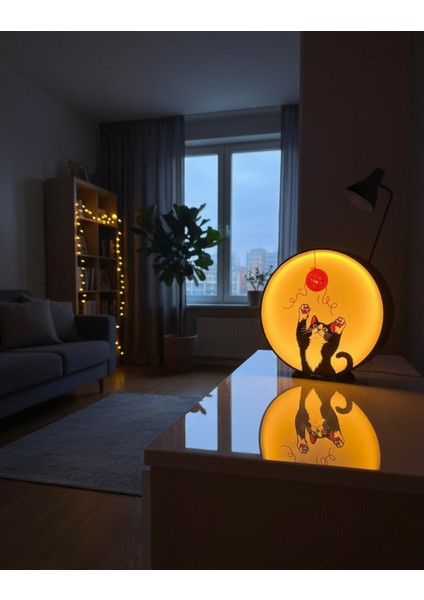 Sevimli Kedi Figürlü Işıklı Dekoratif Masa Lambası | Çocuk Odası ve Gece Lambası fiyatları