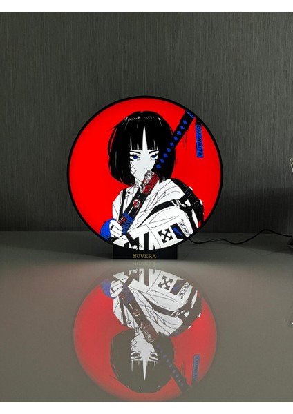 Samurai Tarzı Anime LED Lamba – Modern Masaüstü Dekor ve Gece Işığı fiyatları