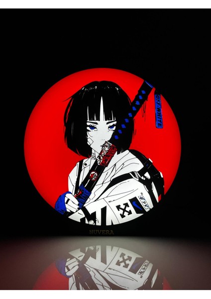Samurai Tarzı Anime LED Lamba – Modern Masaüstü Dekor ve Gece Işığı modelleri