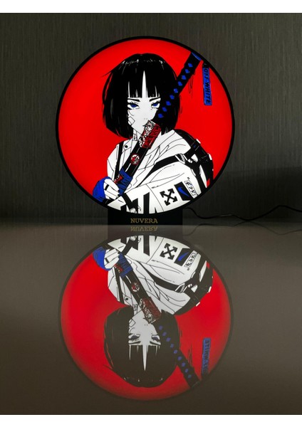 Samurai Tarzı Anime LED Lamba – Modern Masaüstü Dekor ve Gece Işığı fırsatları