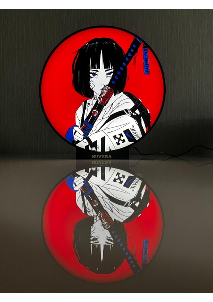 Samurai Tarzı Anime LED Lamba – Modern Masaüstü Dekor ve Gece Işığı indirimleri