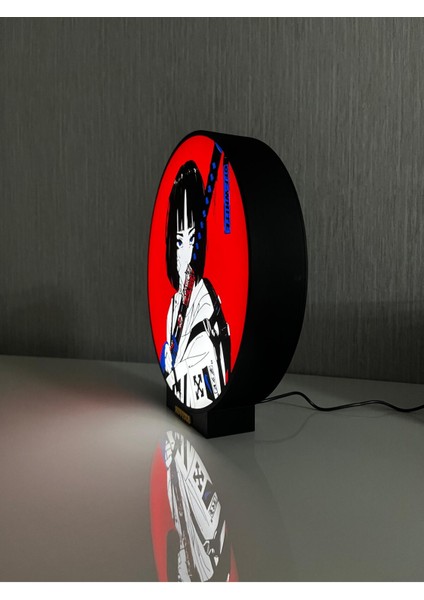 Samurai Tarzı Anime LED Lamba – Modern Masaüstü Dekor ve Gece Işığı