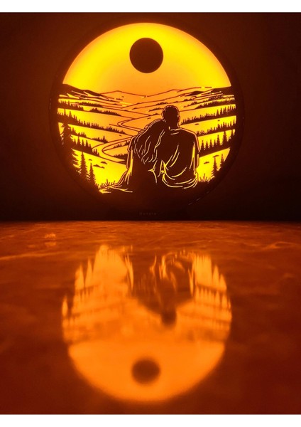 Romantik Çift Silüetli LED Lamba – Dekoratif Gece Işığı