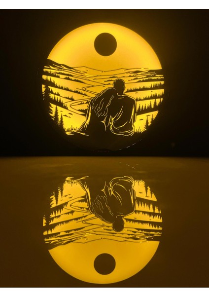 Romantik Çift Silüetli LED Lamba – Dekoratif Gece Işığı fiyatları