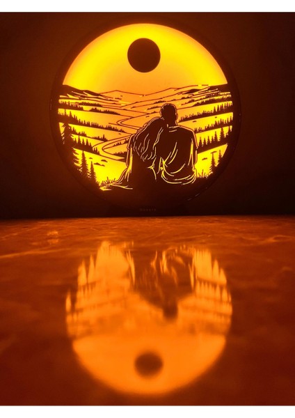 Romantik Çift Silüetli LED Lamba – Dekoratif Gece Işığı fırsatları