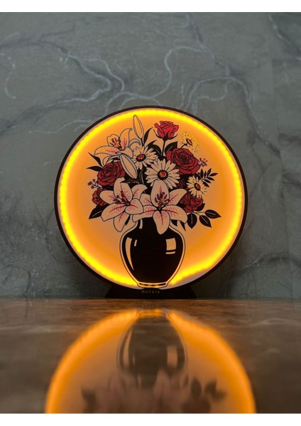 Amber Işıklı Çiçek Vazo Lamba – Romantik Gece Lambası, Şık Ev Dekoru Için modelleri