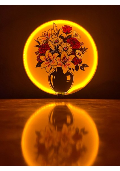 Amber Işıklı Çiçek Vazo Lamba – Romantik Gece Lambası, Şık Ev Dekoru Için fırsatları