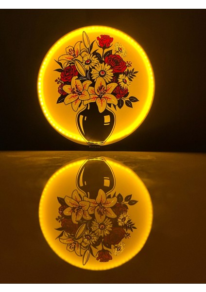 Amber Işıklı Çiçek Vazo Lamba – Romantik Gece Lambası, Şık Ev Dekoru Için indirimleri