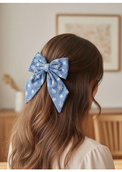 Kar Taneleri Işlemeli Fiyonk Toka