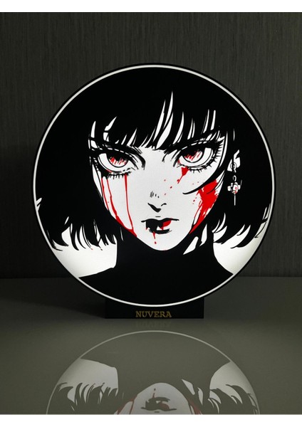 “dark Beauty” Anime Sanat LED Masa Lambası-Gotik Anime Siluet LED Lamba