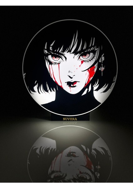 “dark Beauty” Anime Sanat LED Masa Lambası-Gotik Anime Siluet LED Lamba modelleri