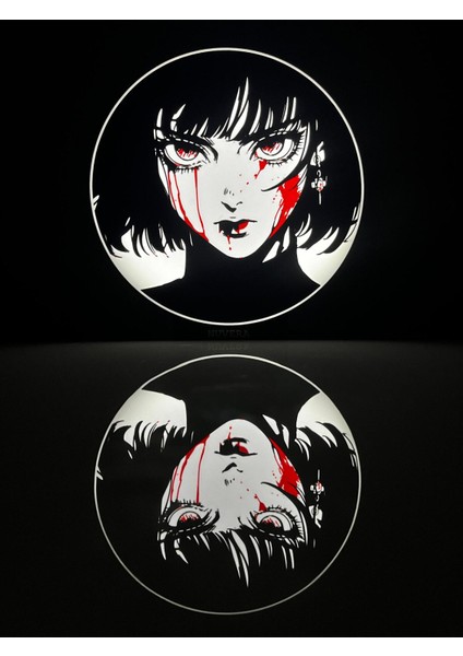 “dark Beauty” Anime Sanat LED Masa Lambası-Gotik Anime Siluet LED Lamba indirimleri