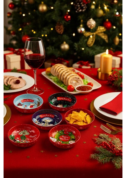 Yılbaşı Temalı Çerezlik Metal Yılbaşı Dekoratif Kase Çizilmez Kararmaz Orta Boy | Random Gönderim fiyatları