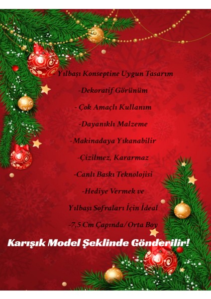 Yılbaşı Temalı Çerezlik Metal Yılbaşı Dekoratif Kase Çizilmez Kararmaz Orta Boy | Random Gönderim modelleri