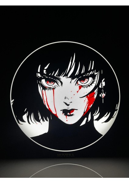 “dark Beauty” Anime Sanat LED Masa Lambası-Gotik Anime Siluet LED Lamba