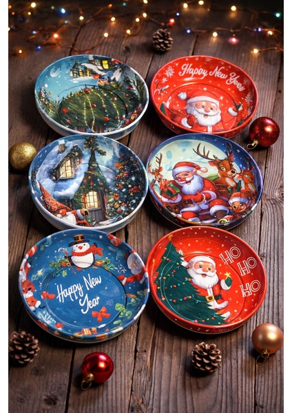 Yılbaşı Temalı Çerezlik Metal Yılbaşı Dekoratif Kase Çizilmez Kararmaz Büyük Boy | Random Gönderim fiyatları
