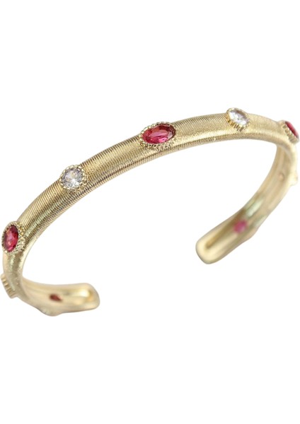 GOLD BAGET ZİRKON TAŞLI VİNTAGE KELEPÇE