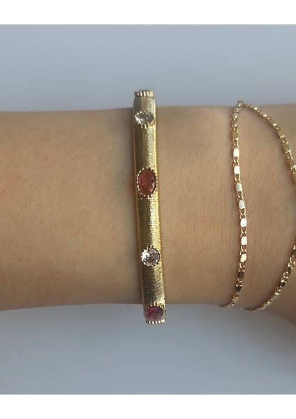 GOLD BAGET ZİRKON TAŞLI VİNTAGE KELEPÇE fiyatları