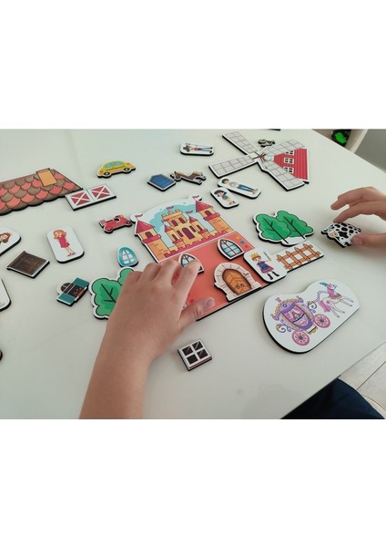 35 Parça Ahşap Hayal Dünyam Puzzle, Renkli ve Eğlenceli Çocuk Oyunu indirimleri