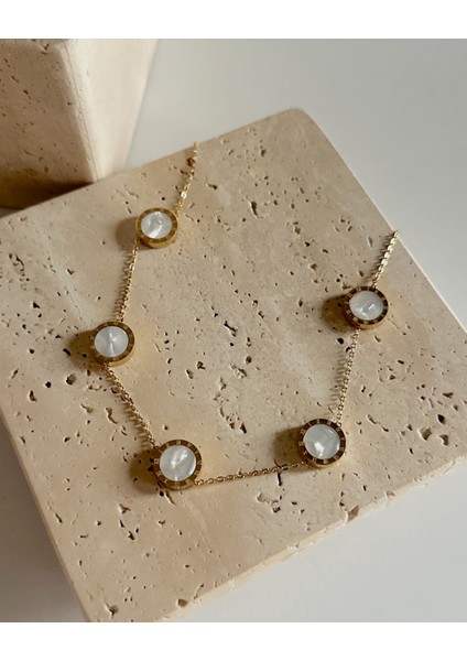 GOLD ROMA HARF KOLYE