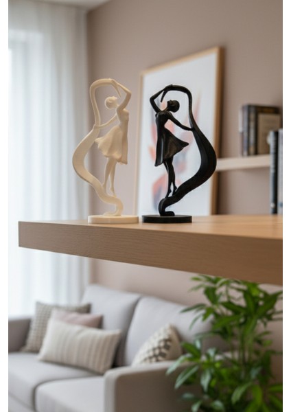 Dans Biblo | Siyah-Beyaz Balerin Biblo Seti | Sanatsal Ev Hediyesi | 15 cm fiyatları