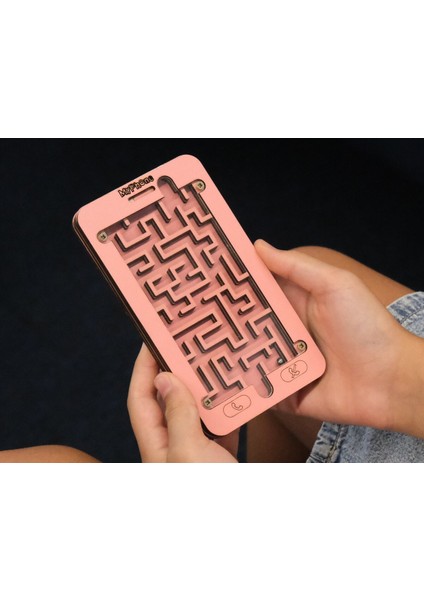 Ahşap Labirent Oyunu, Zeka Geliştirici, Renkli ve Eğlenceli Çocuk Oyunu