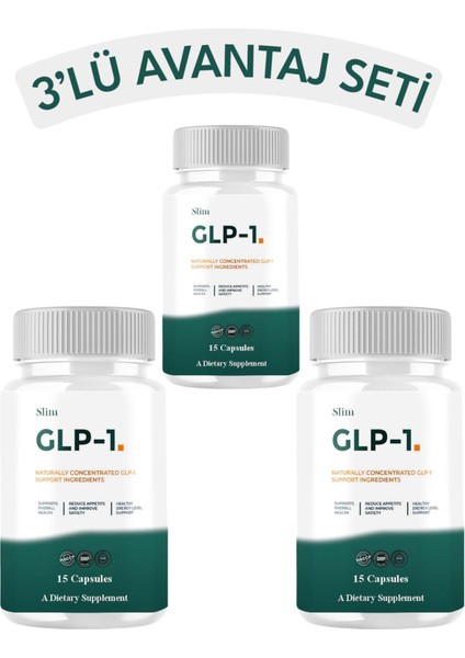 3 Kutu Glp -1 (Good Laboratory Practice) Tarçın,yeşil Çay ve Yaban Mersini Ekstratı Içeren Detox Için Yardımcı Takviye Edici Gıda Kapsülü 1